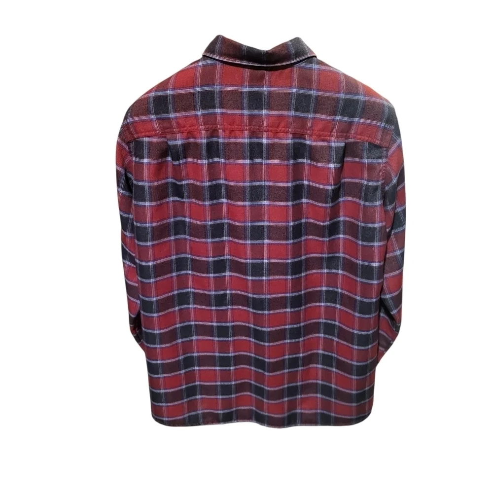 The North Face Mens Lightweight Plaid Flannel Button Shirt Red Size Large